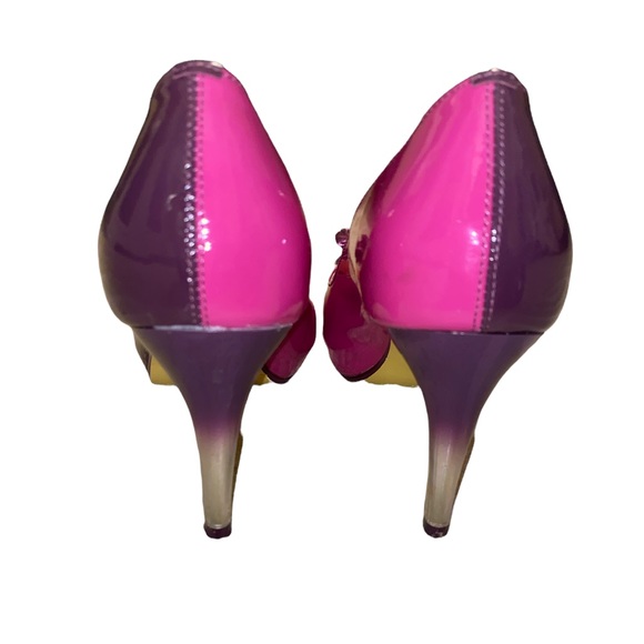 Poetic License Summer Bloom Floral Patent Leather Embellished Lucite Heels - 6.5 - Picture 11 of 16